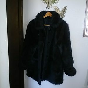 Haband Faux Fur Coat Size M